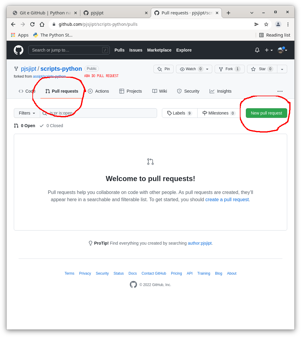 Pull request no GitHub